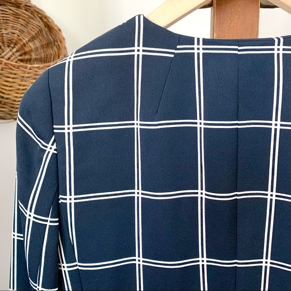 NEW J Crew 365 Navy White Windowpane Check Double Breasted Blazer Jacket 00 NWT - Picture 5 of 16